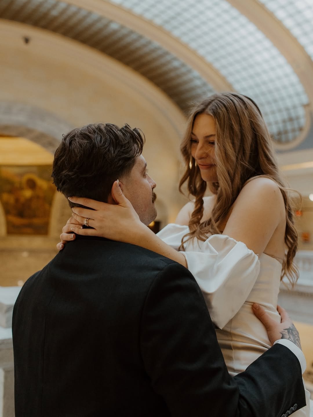 Wedding couple sharing a quiet moment